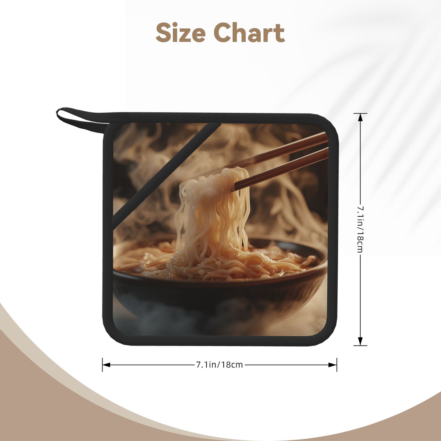 Hot Ramen Bowl Silicone Heat-Resistant Square Mat – 7.1"x7.1" Anti-Slip Silicone Trivet Pad for Kitchen and Dining